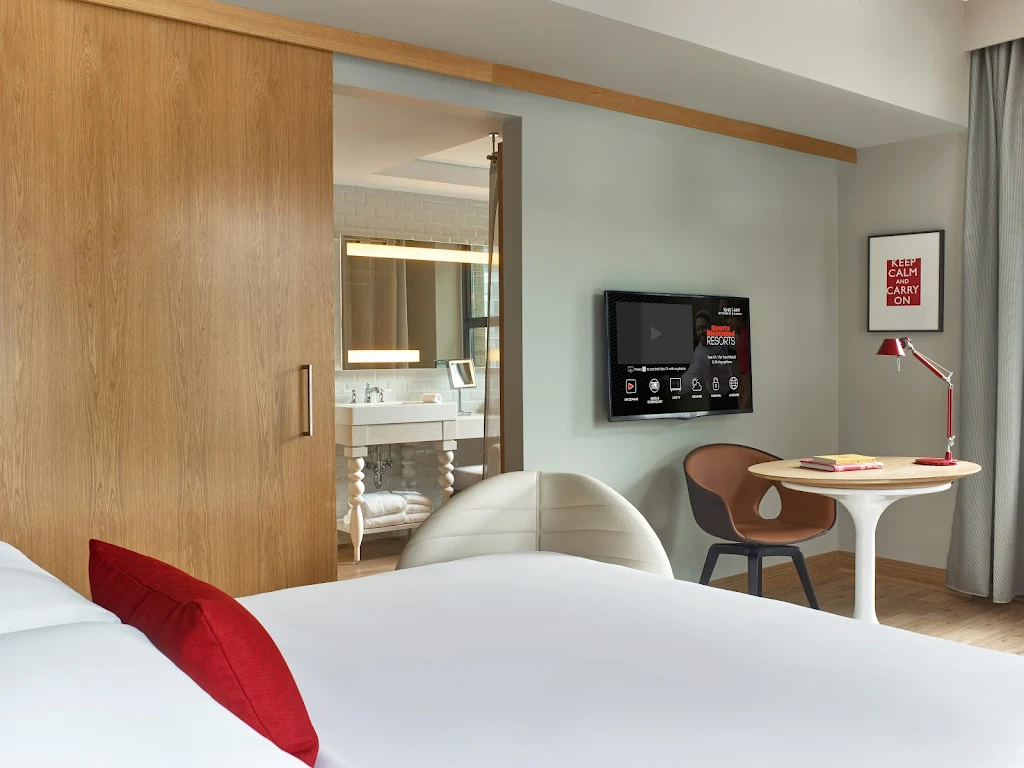 Modern guest room at Sports Illustrated Resorts Chicago