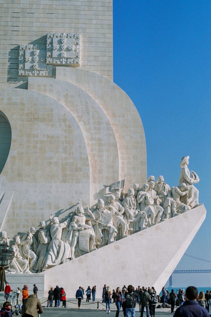 Monument to the Discoveries in Lisbon with visitors
